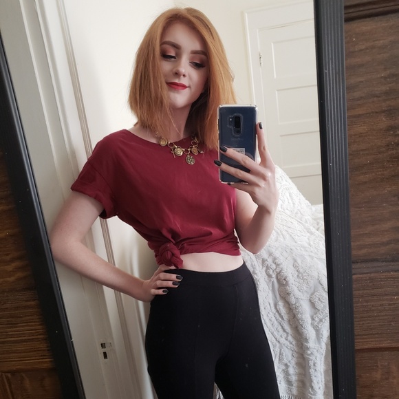 H&M basics long maroon tshirt - Picture 1 of 3